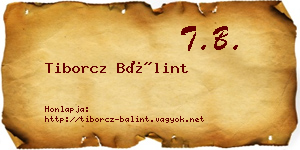 Tiborcz Bálint névjegykártya