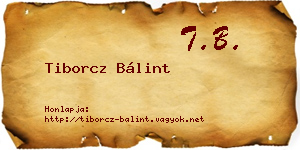 Tiborcz Bálint névjegykártya