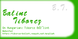 balint tiborcz business card